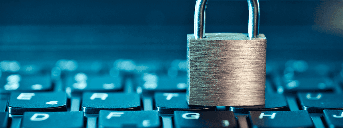 padlock on computer keyboard